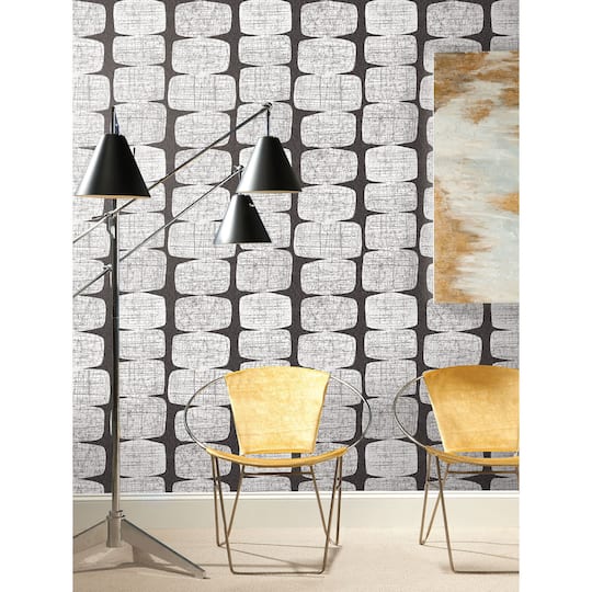 RoomMates Black Mid-Century Beads Peel & Stick Wallpaper